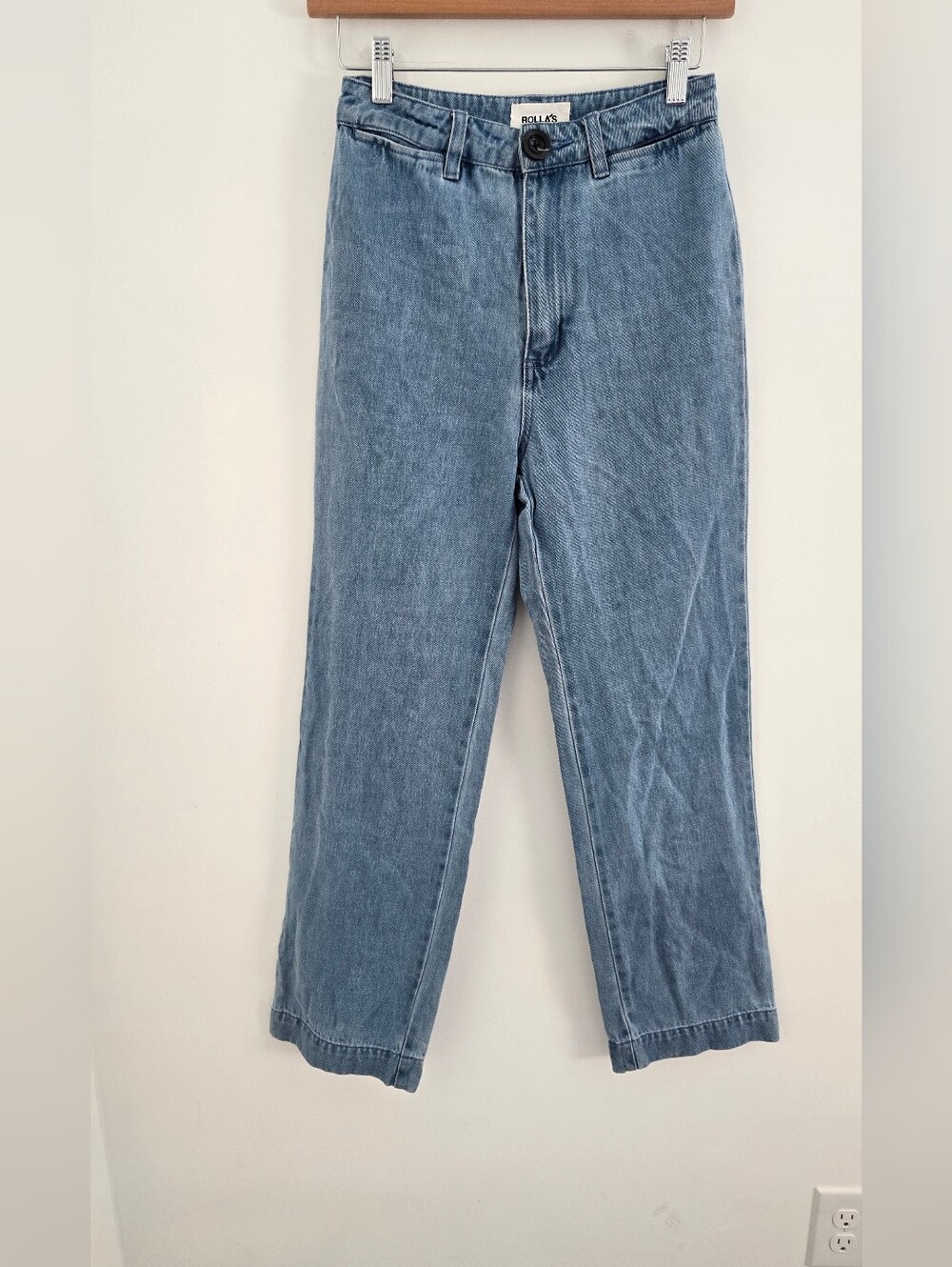 Rolla’s High Rise Wide Leg Jeans Light Wash Size 25 100% Cotton